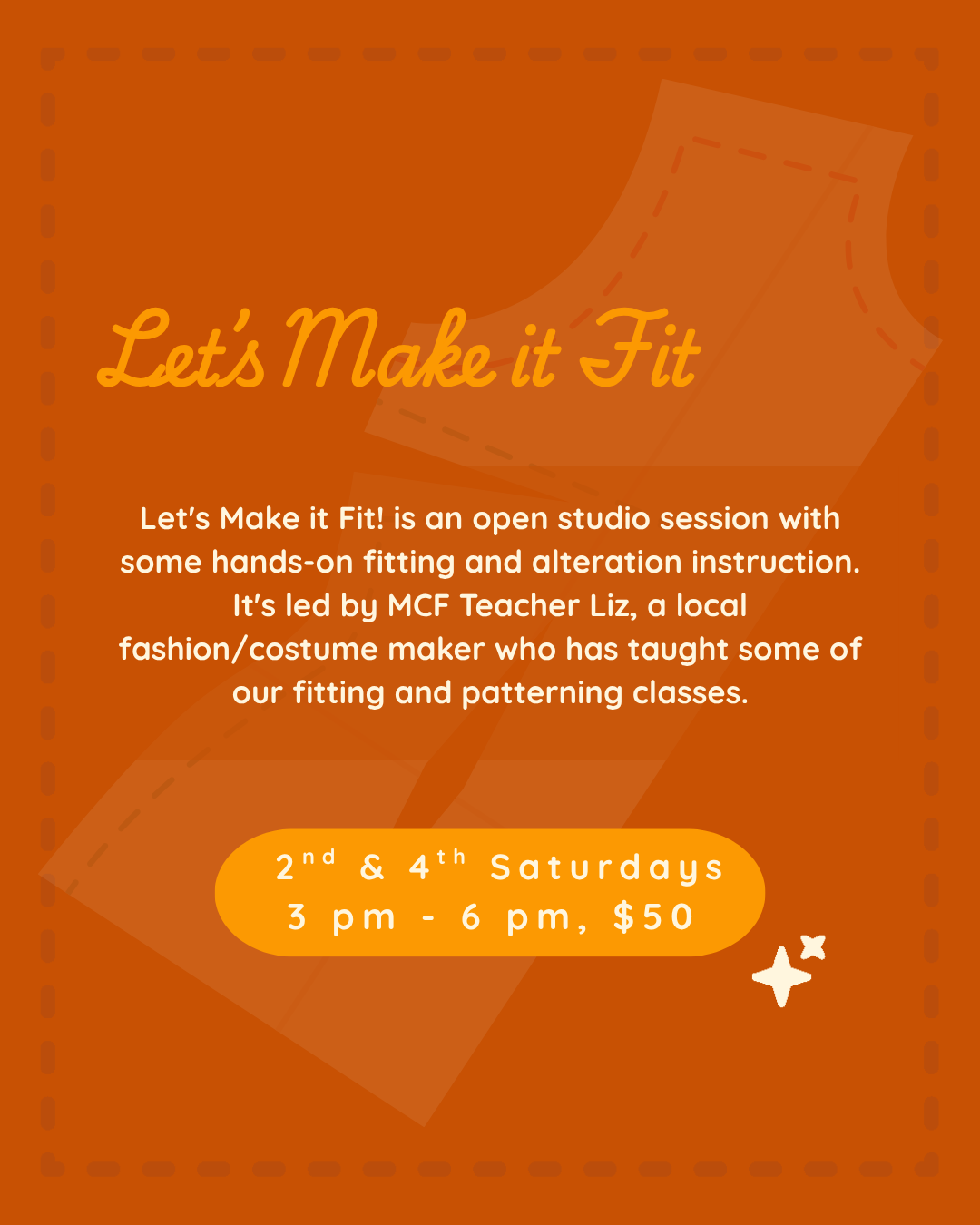 Lets Make it Fit! October Dates: 10/10 or 10/24