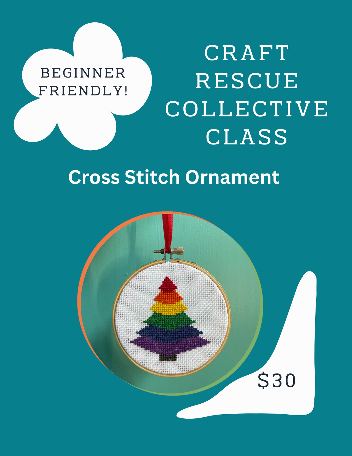 Cross Stitch Ornament with Craft Rescue Collective | December 13th, 3 - 5 pm