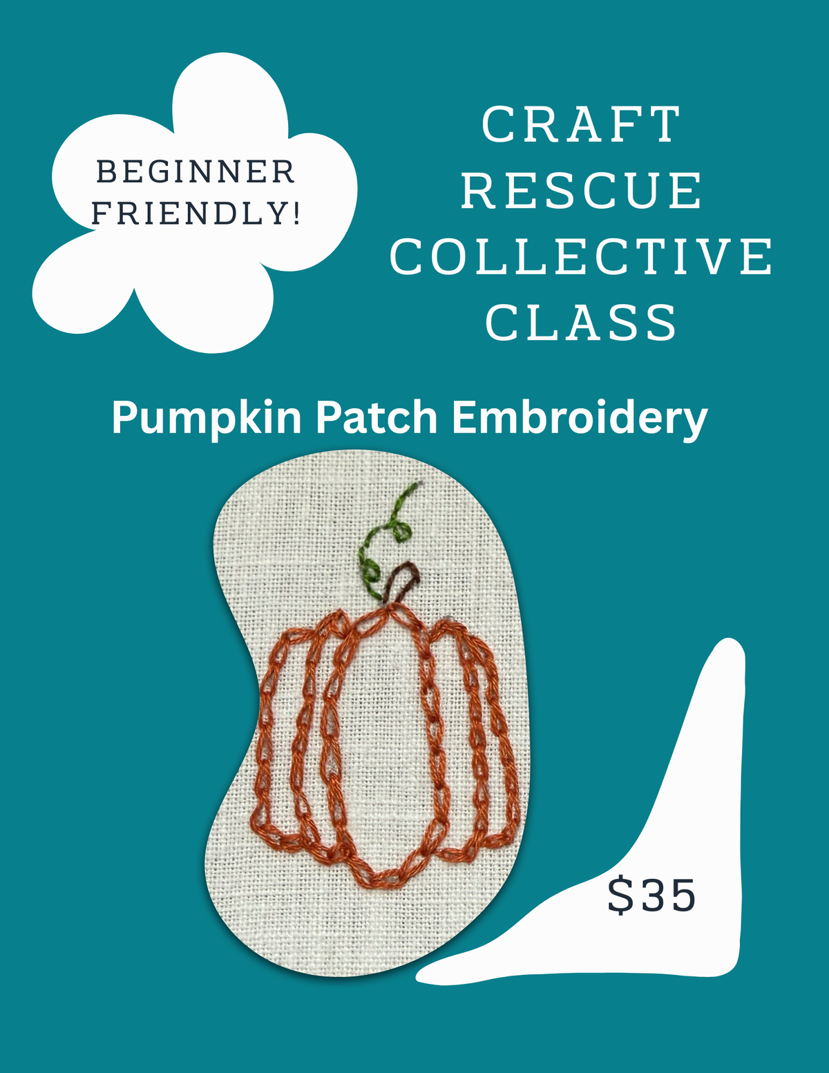 Pumpkin Patch Embroidery with Craft Rescue Collective | September 21st, 5:30 pm - 7:30 pm