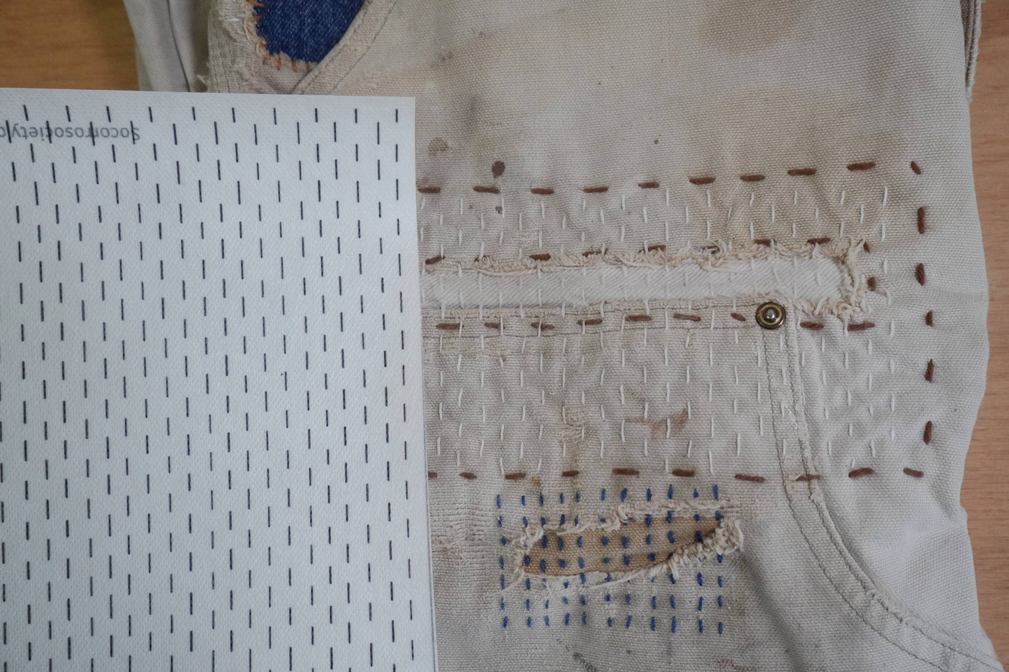 Visible Mending Lined Half Sheet Stick and Stitch Patterns: NA