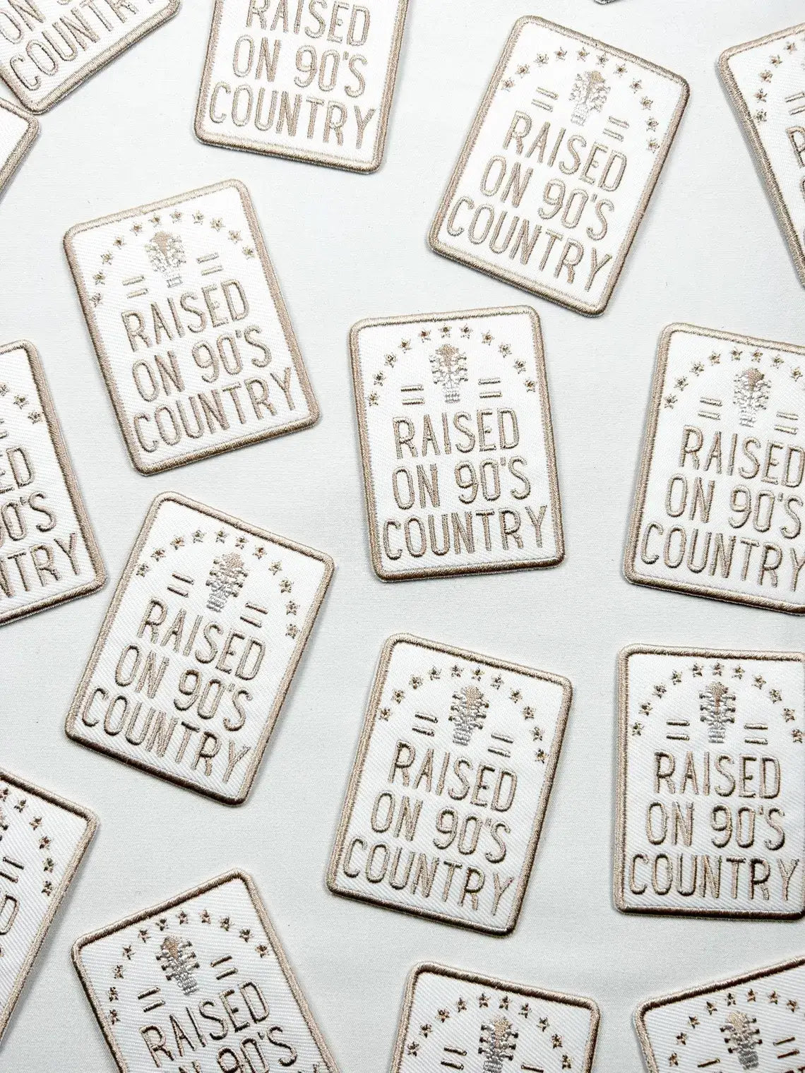 Raised on 90's Country Iron On Patch, Country Music Rodeo