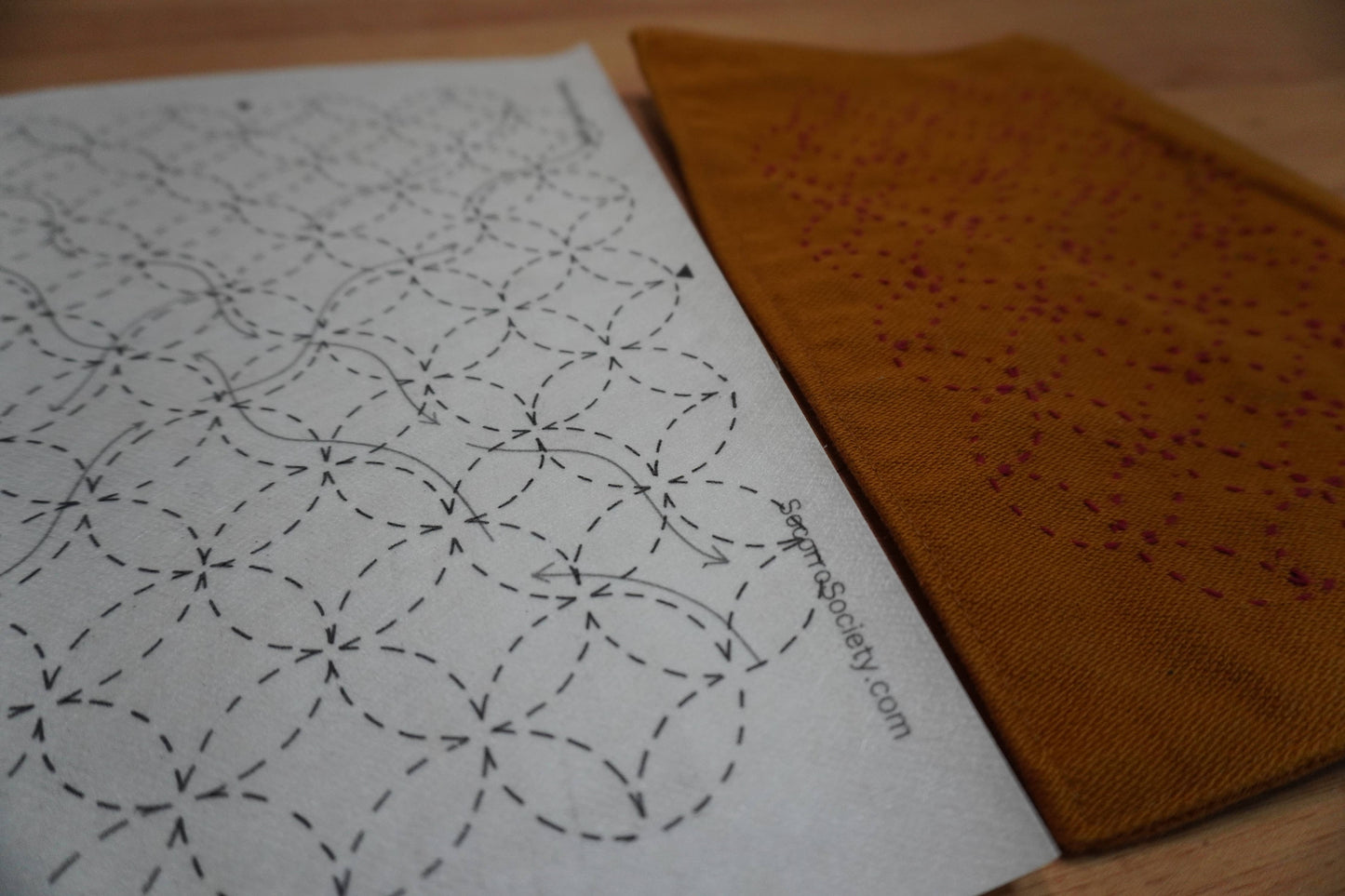 Sashiko Inspired Seven Treasures Stick and Stitch Pattern