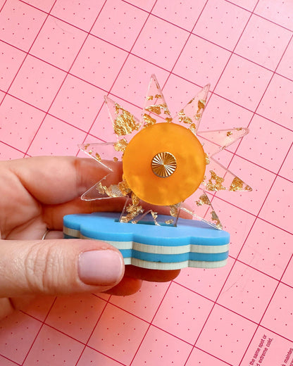 Sun and clouds thread cutter