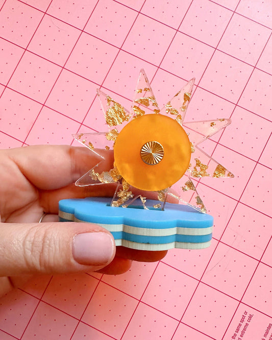 Sun and clouds thread cutter