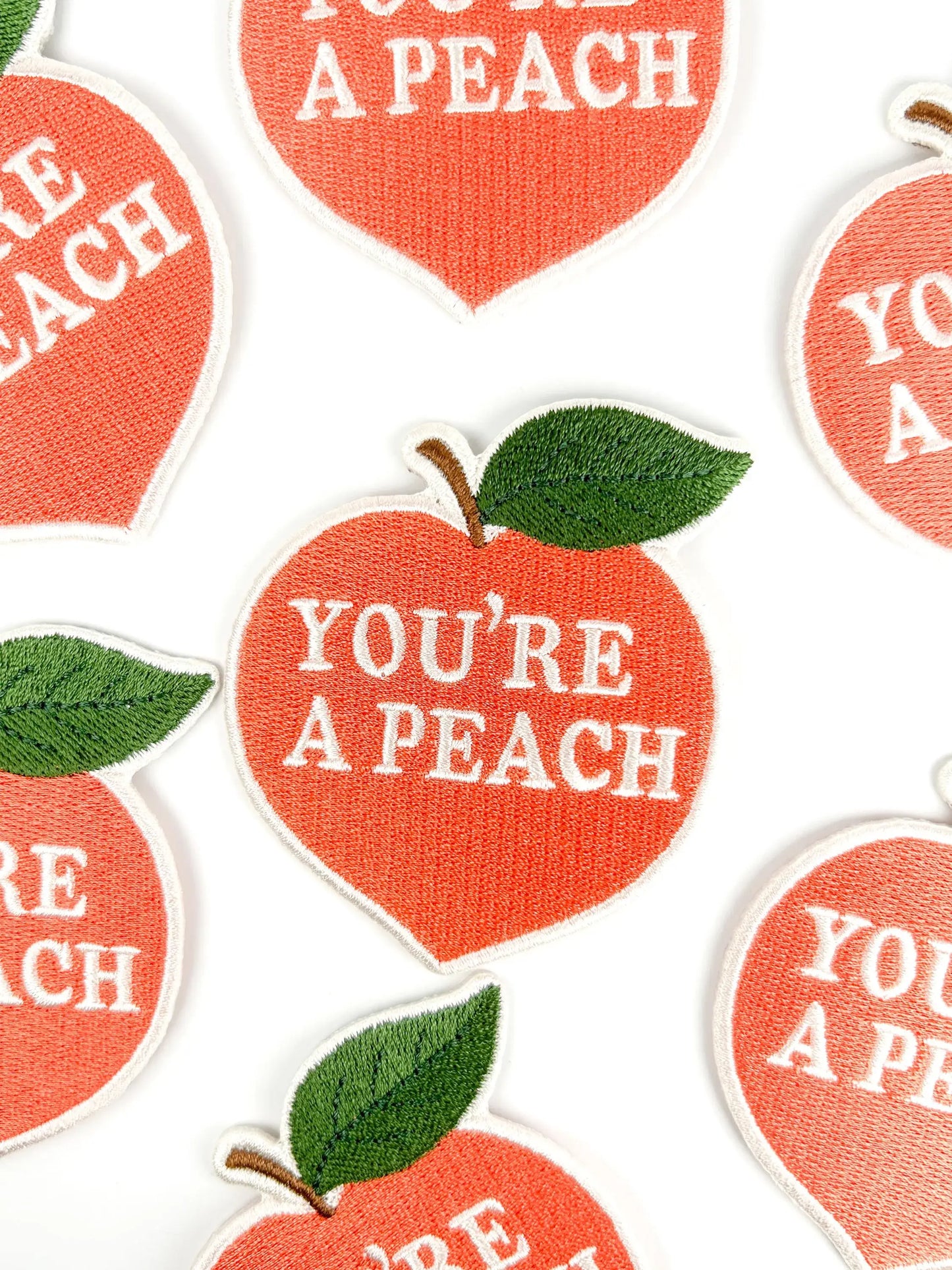 You're a Peach Embroidered Iron On Patch Southern Charm Food