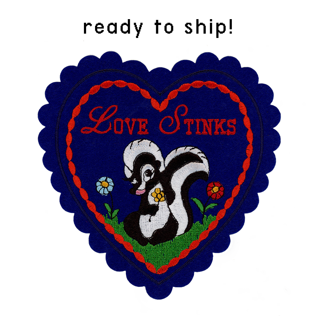 Love Stinks Doily Valentine (patch + card)