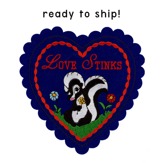 Love Stinks Doily Valentine (patch + card)