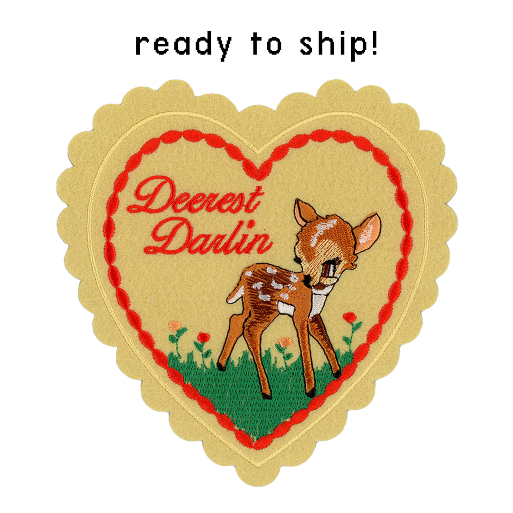 Deerest Darlin Doily Valentine (patch + card)