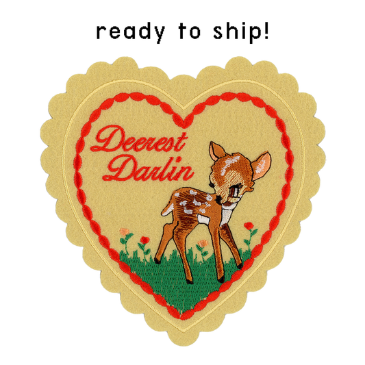 Deerest Darlin Doily Valentine (patch + card)