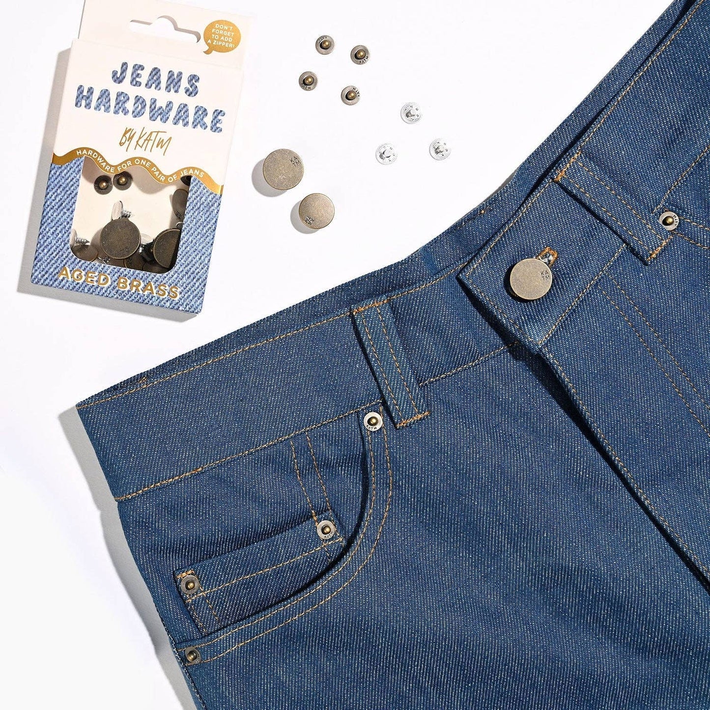 Jeans Hardware Kit | Aged Brass