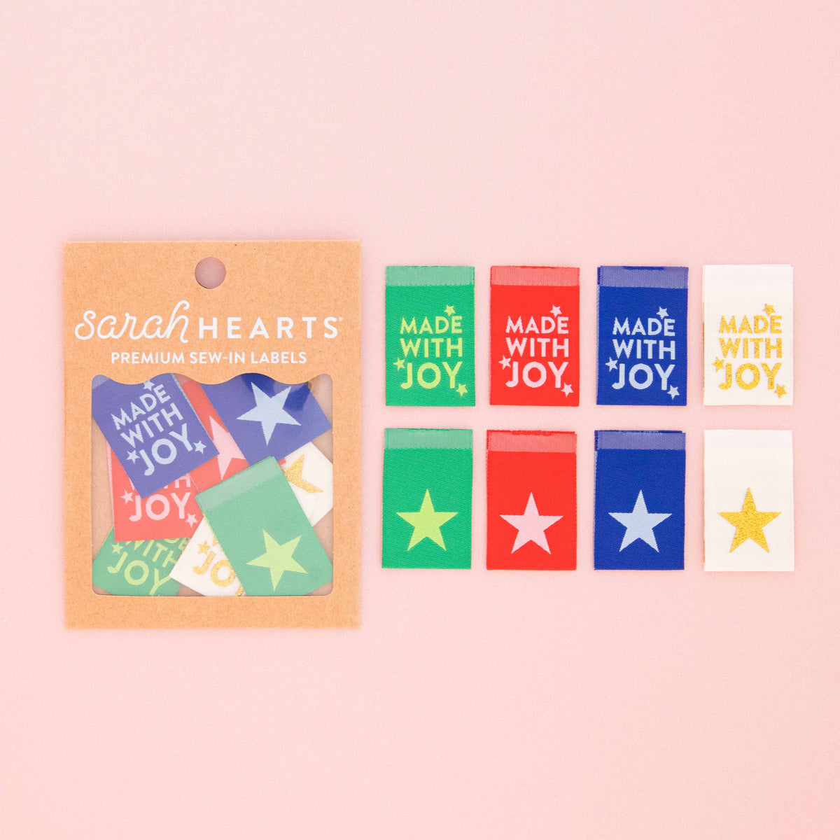 Woven Sew In Labels - Made with Joy Reversible Multipack