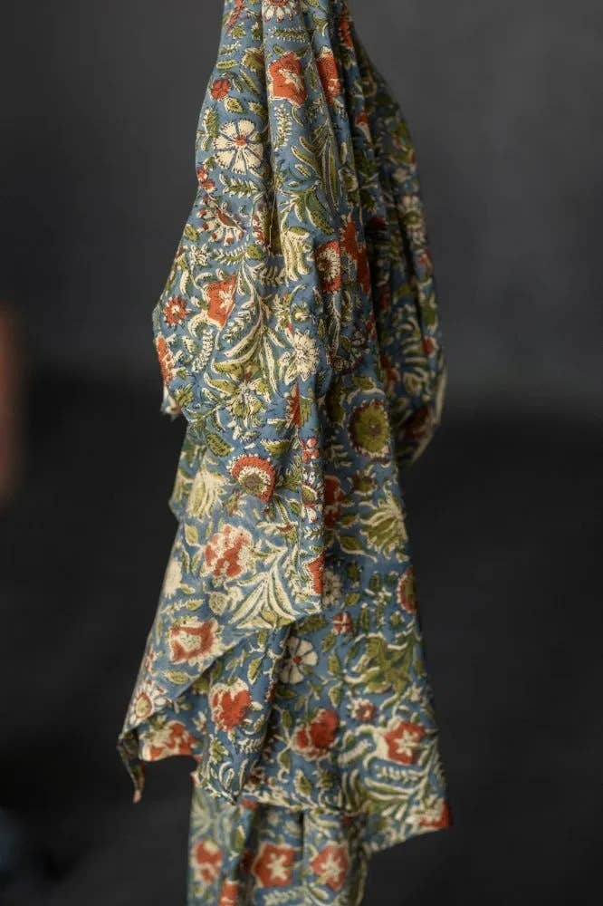 Floreat Flower Block Print Indian Cotton
