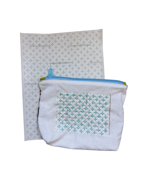 Sashiko Inspired Mending Rice Stitch Crosses Full Sheet