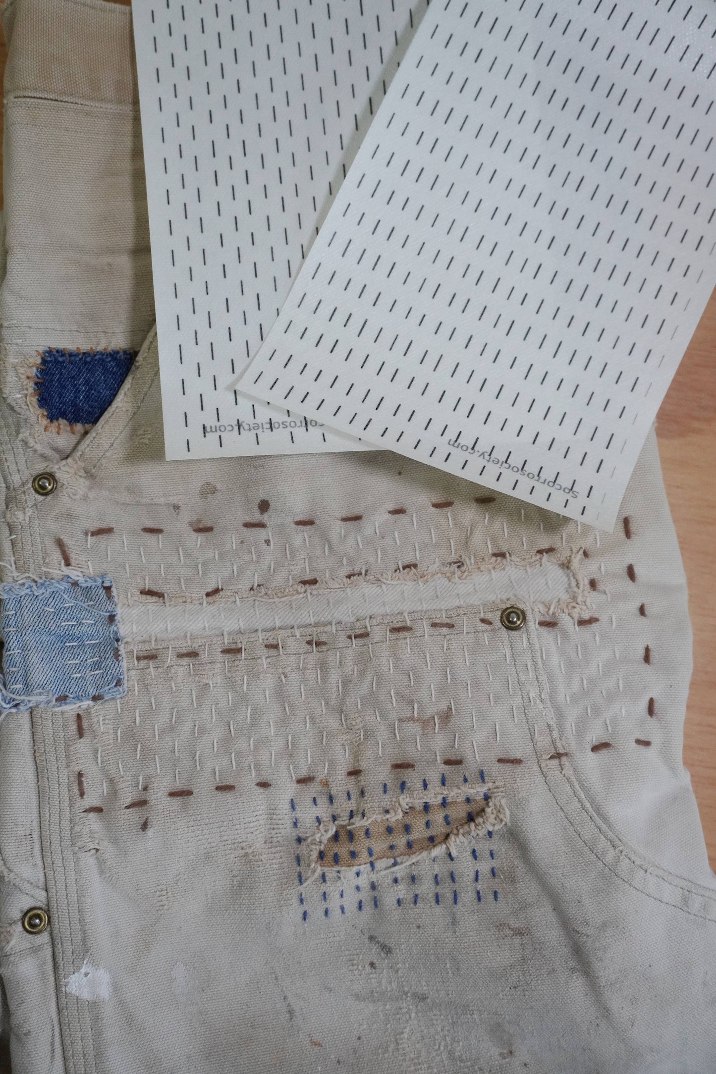 Visible Mending Lined Half Sheet Stick and Stitch Patterns: NA