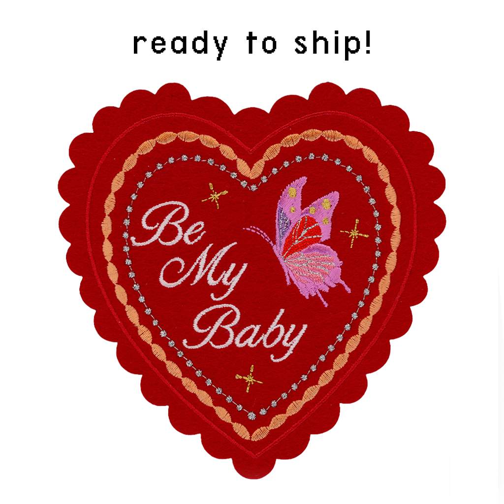 Be My Baby Doily Valentine (patch + card)