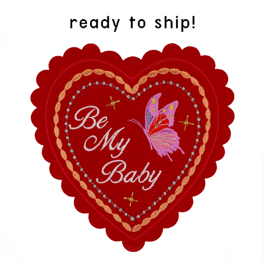Be My Baby Doily Valentine (patch + card)