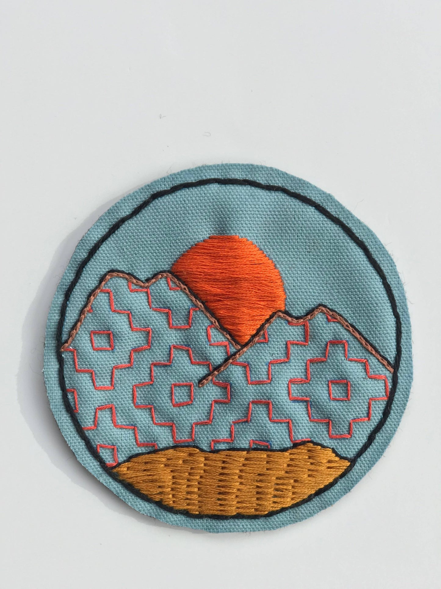 Twin Peaks- Visible Mending Stick and Stitch Embroidery Pattern: Medium