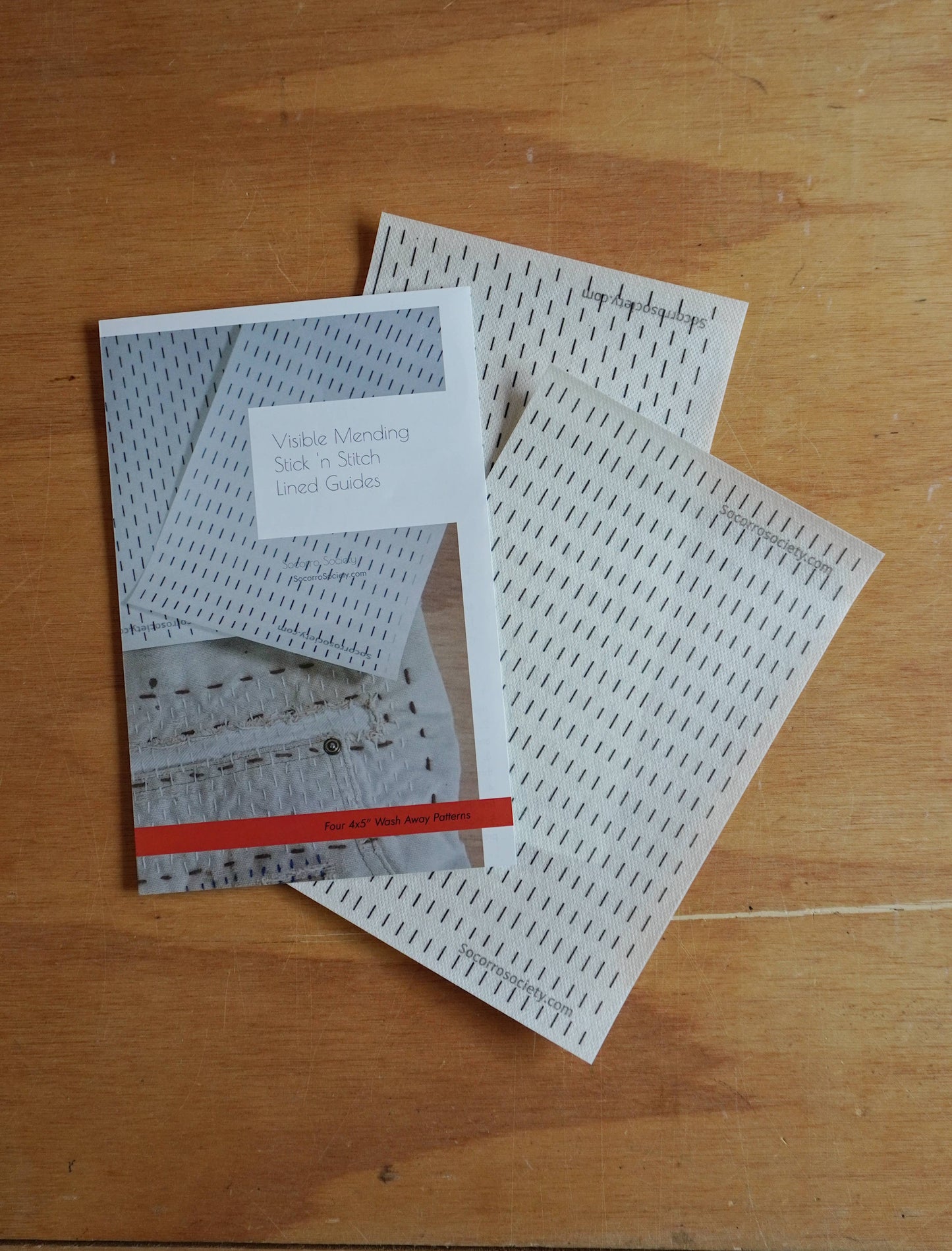 Visible Mending Lined Half Sheet Stick and Stitch Patterns: NA