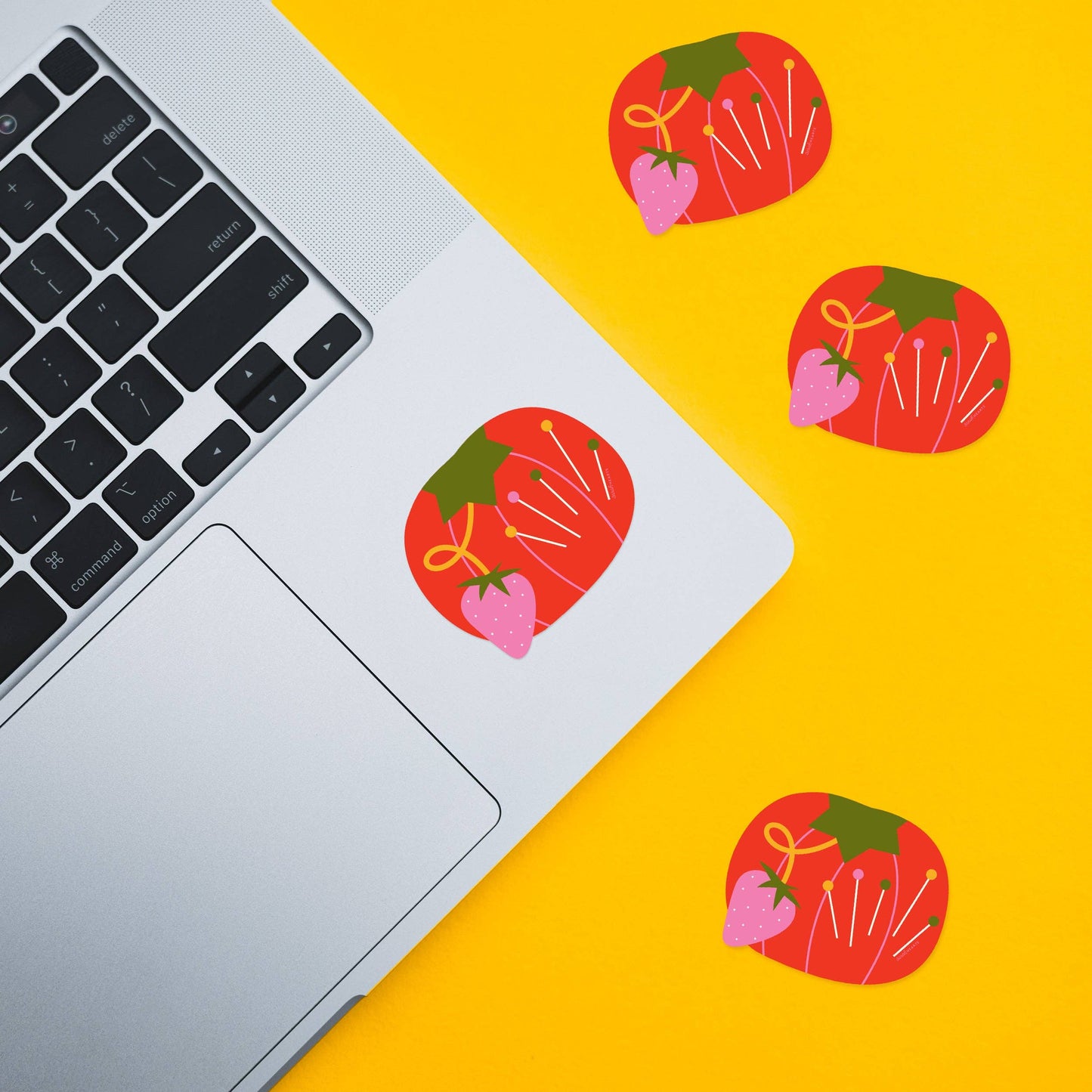 Tomato Pin Cushion Sticker - Vinyl Waterproof Sticker