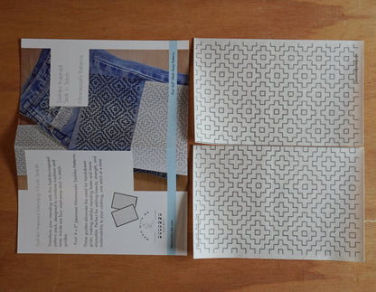 Sashiko Inspired Mending Stick 'n Stitch Patterns 1/2 Sheets