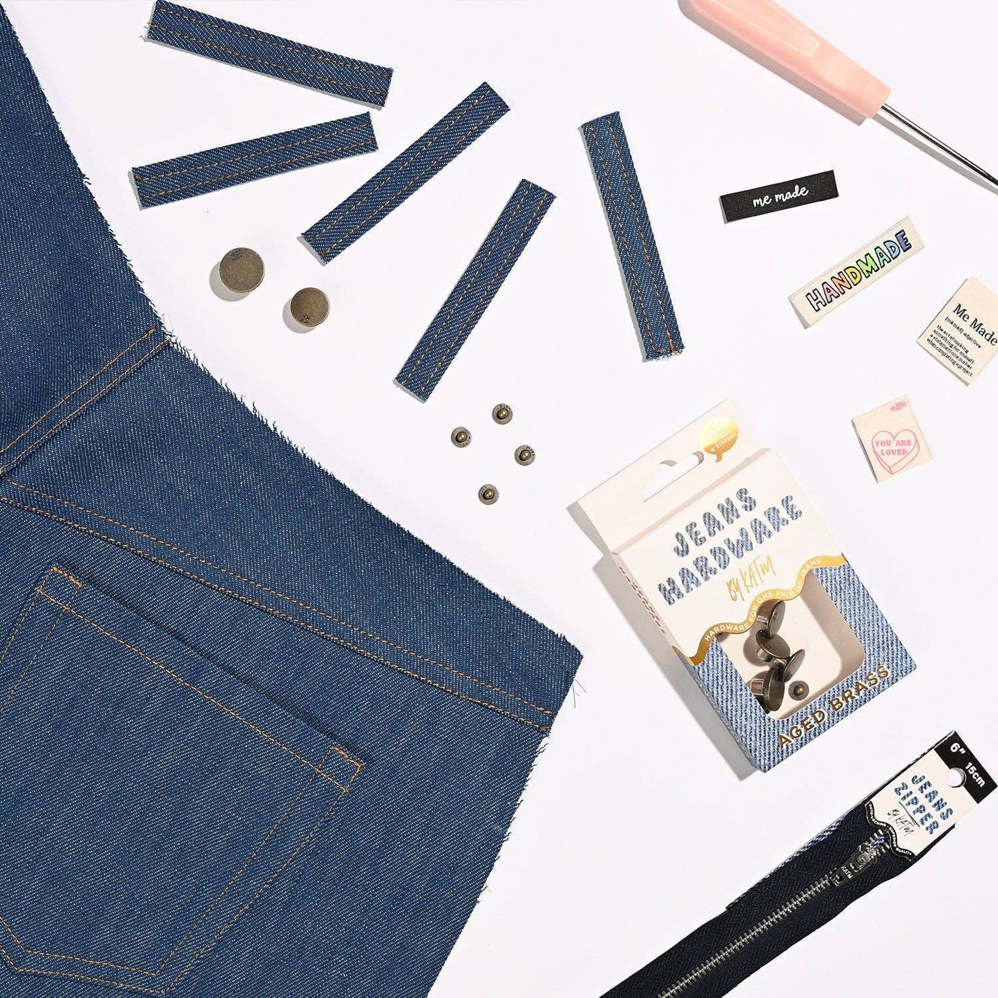 Jeans Hardware Kit | Aged Brass
