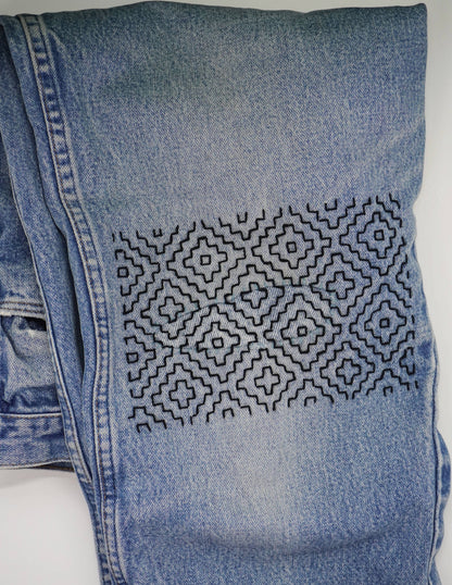 Sashiko Inspired Mending Stick 'n Stitch Patterns 1/2 Sheets