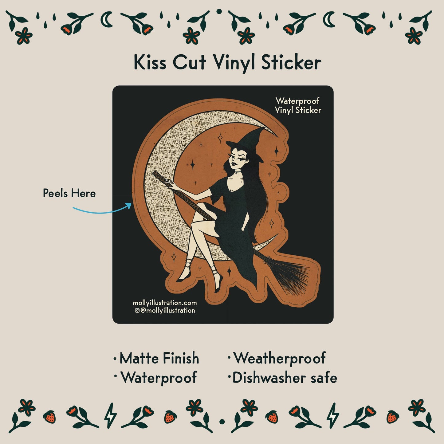 Season of the Witch Retro Style Halloween Vinyl Sticker