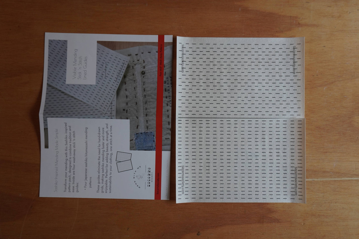 Visible Mending Lined Half Sheet Stick and Stitch Patterns: NA