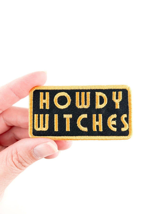 Howdy Witches Embroidered Iron On Sew Patch Halloween Fall