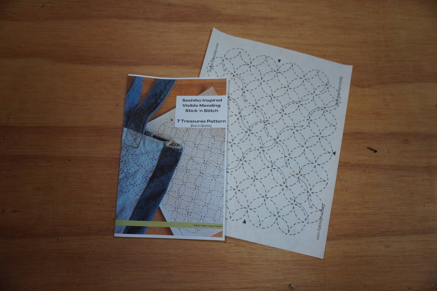 Sashiko Inspired Seven Treasures Stick and Stitch Pattern