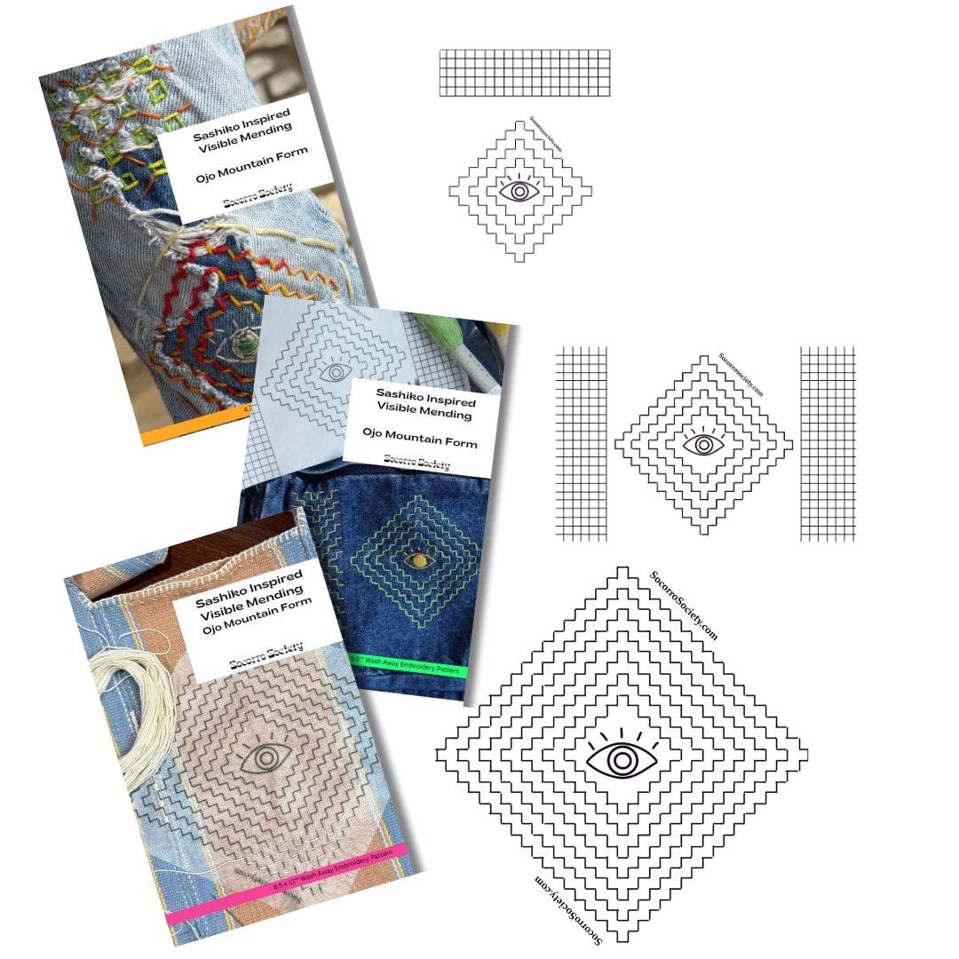 Ojo Mountain Form - Visible Mending Stick and Stitch Embroidery Pattern: Medium