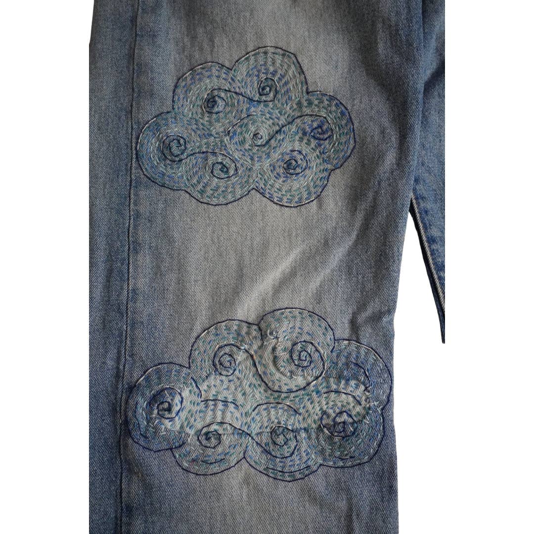 Cloudy Day- Visible Mending Stick and Stitch Embroidery Pattern: Medium