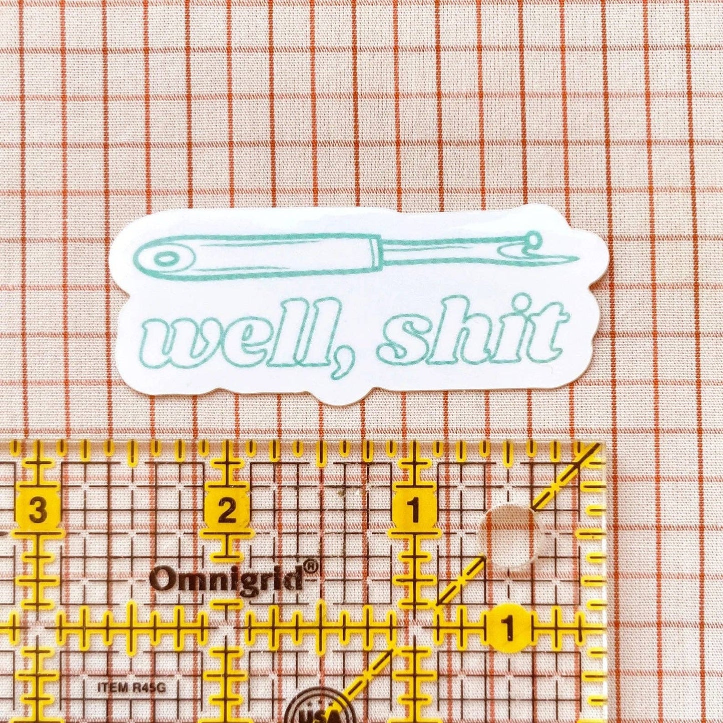Well, shit seam ripper sticker turquoise
