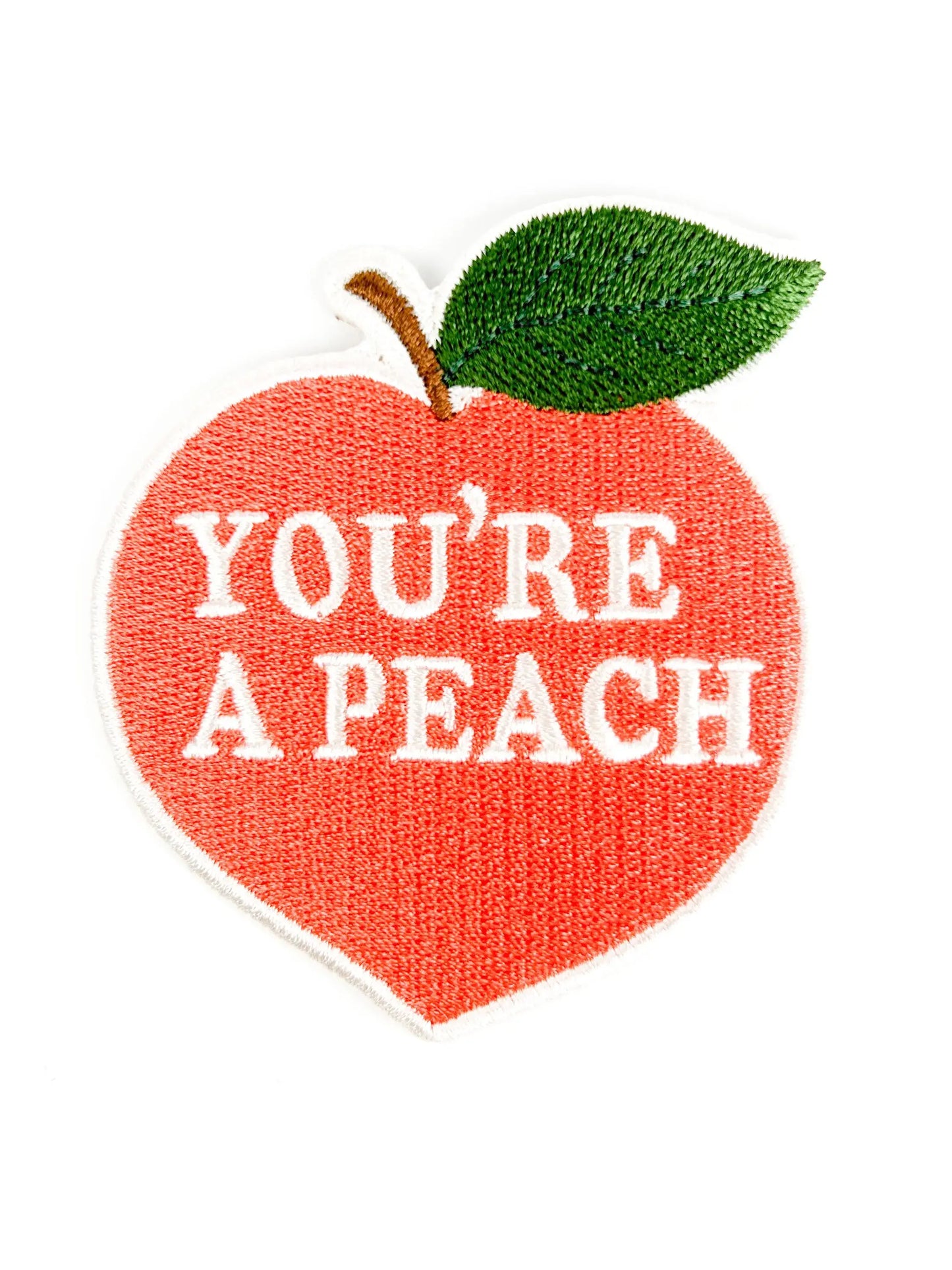 You're a Peach Embroidered Iron On Patch Southern Charm Food