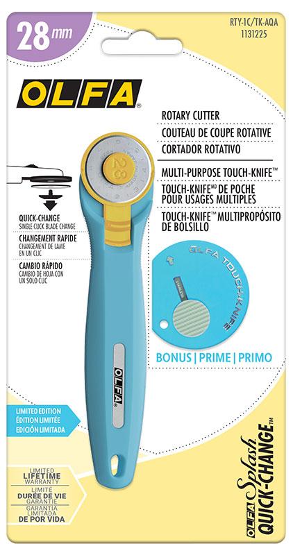 OLFA 28mm RTY-1/C Quick-Change Rotary Cutter with Touch Knife