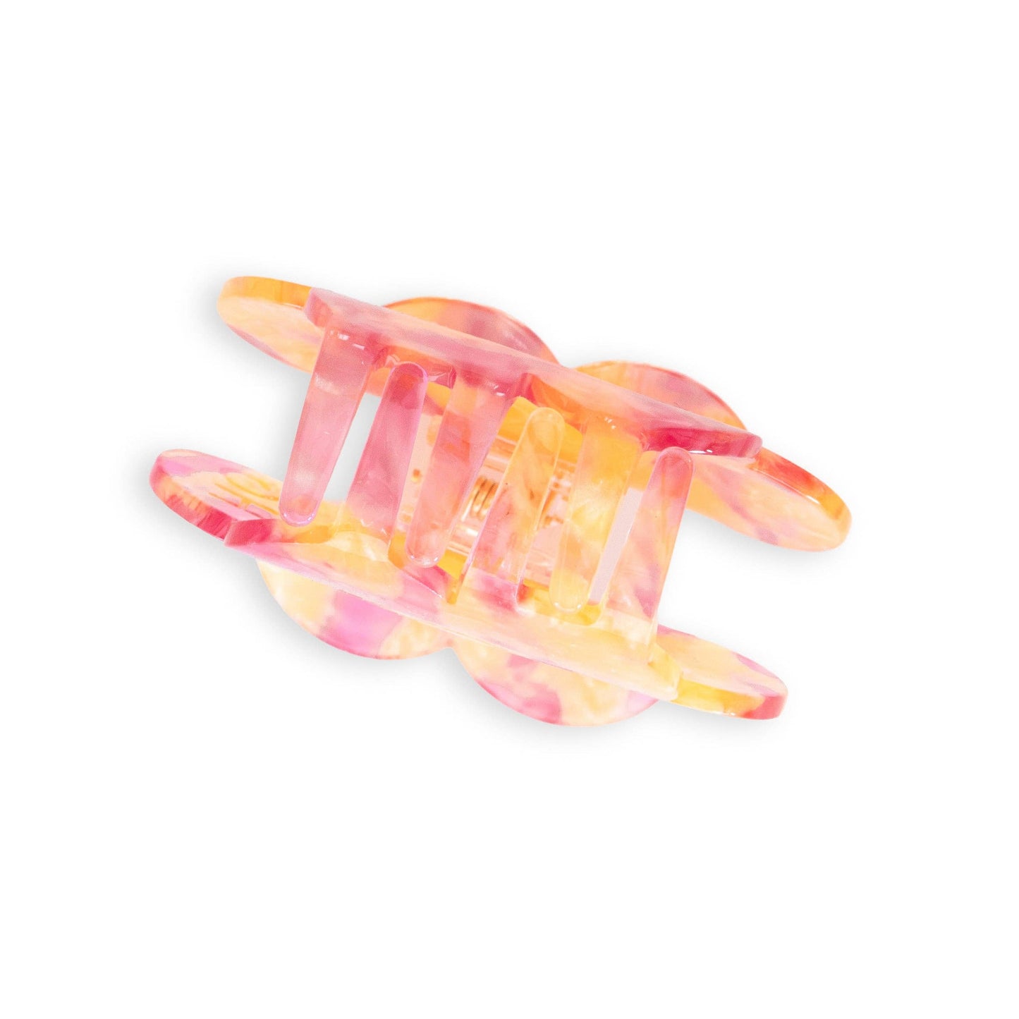 Daisy Button Pink and Yellow Large Hair Claw Clip