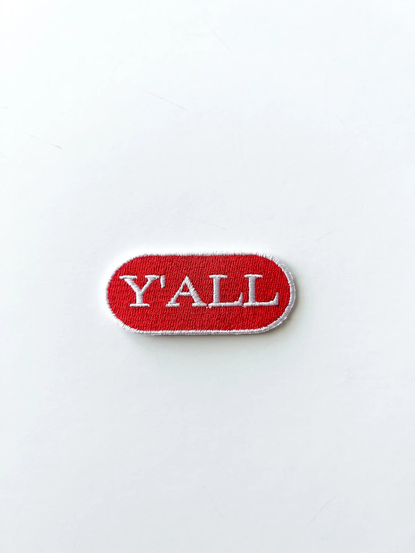 Red Y'all Embroidered Iron on Patch for Hats, Clothing & Bag