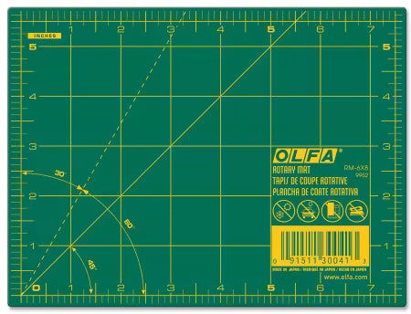OLFA RM-6x8-01 6" x 8" Double Sided Rotary Mat, Green