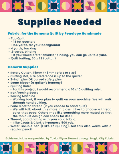 Beginner Quilting (Starts Feb 5th | 6 weeks)