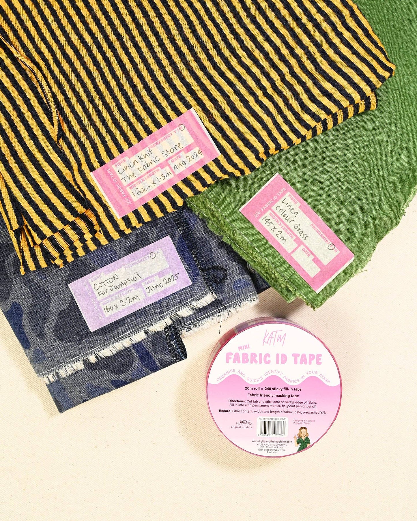 Mini Fabric ID Tape by KATM | Case of 6 Rolls