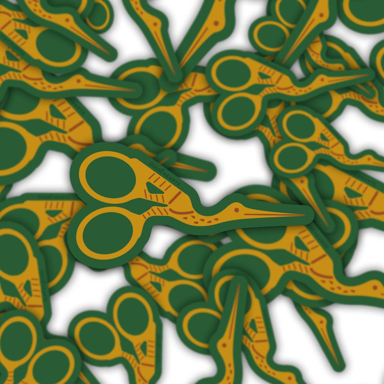 Stork Scissors Sticker - Vinyl Waterproof Sticker