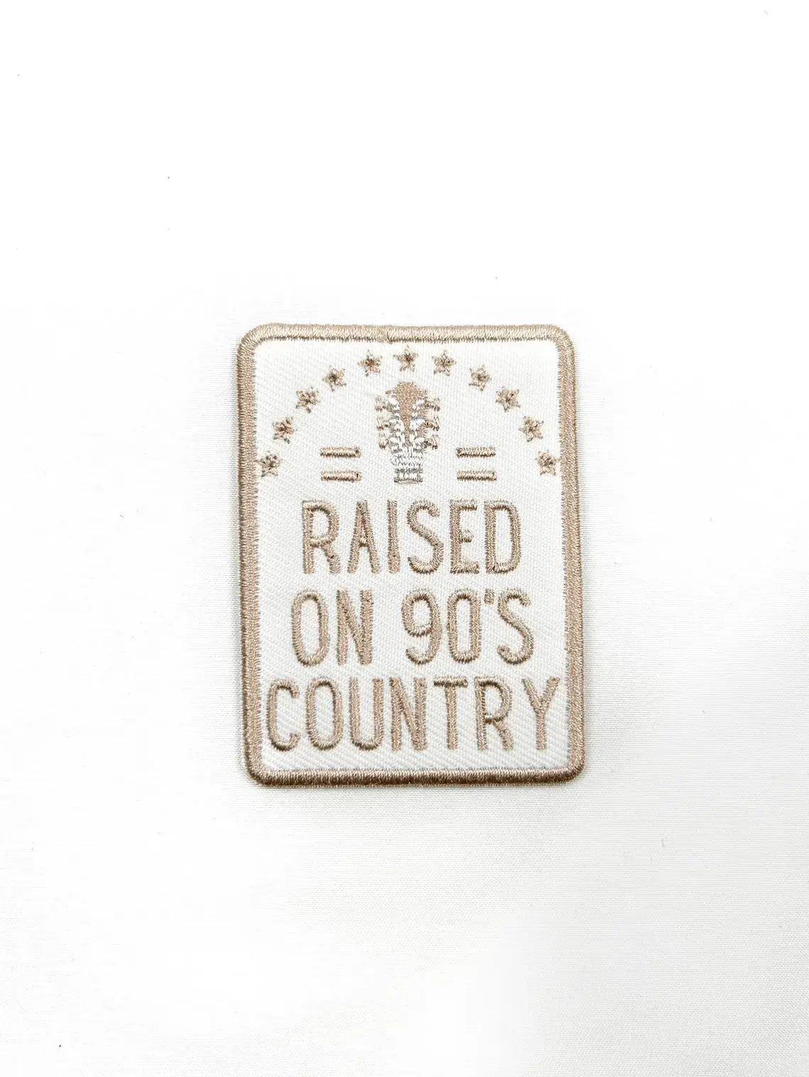 Raised on 90's Country Iron On Patch, Country Music Rodeo