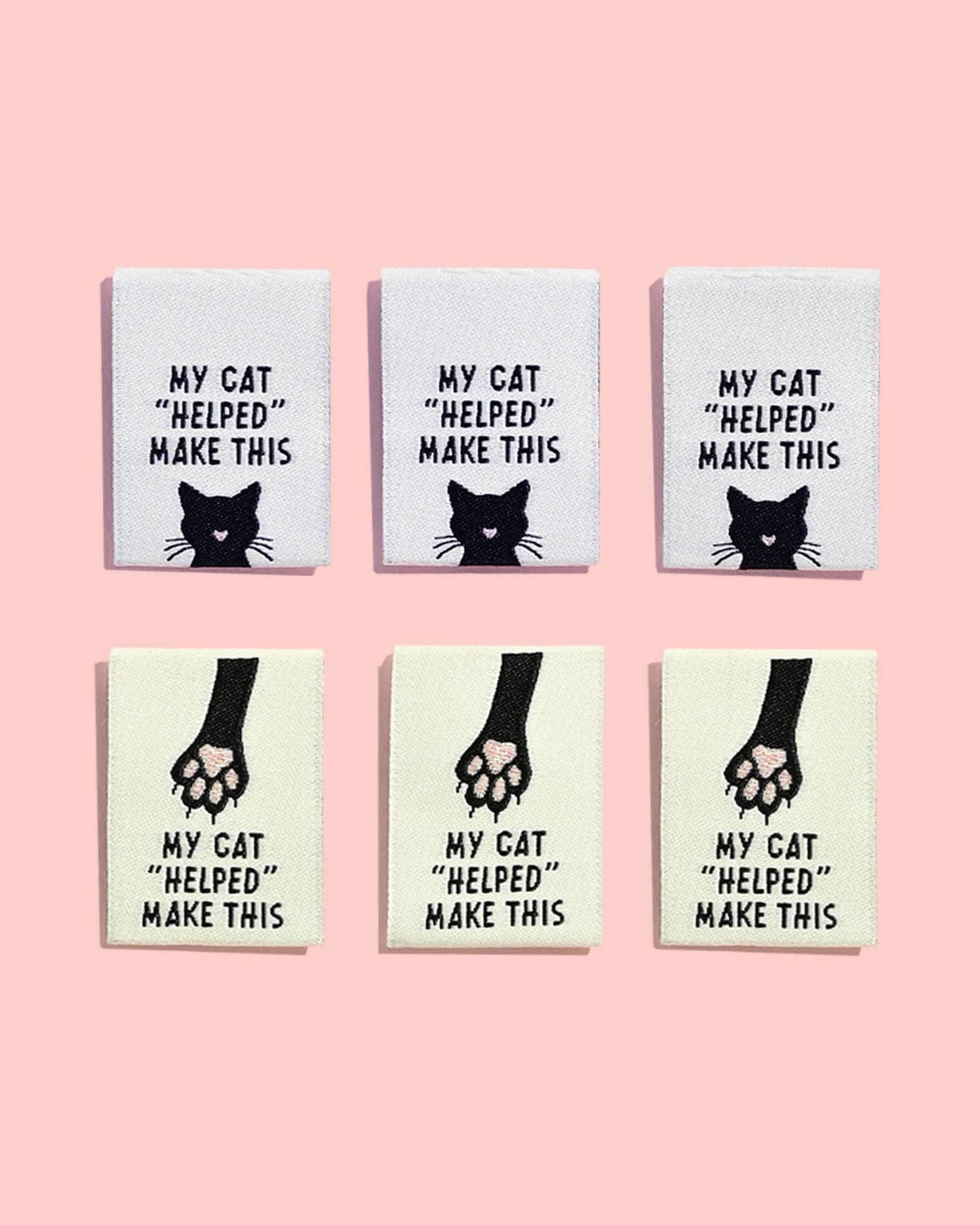 My Cat "Helped" Me Make This Woven Labels | Case of 6 units