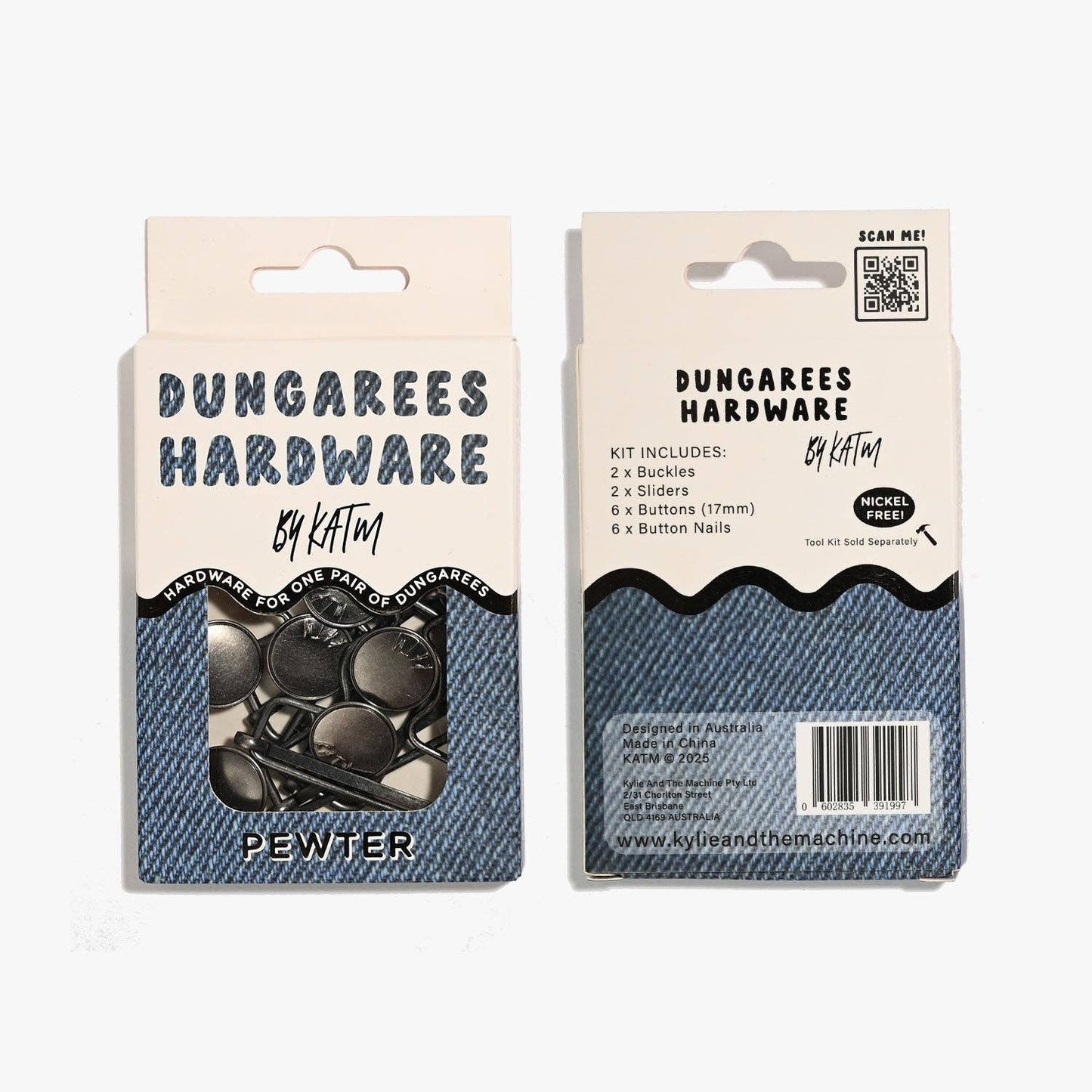 Dungarees Hardware Kit | Pewter