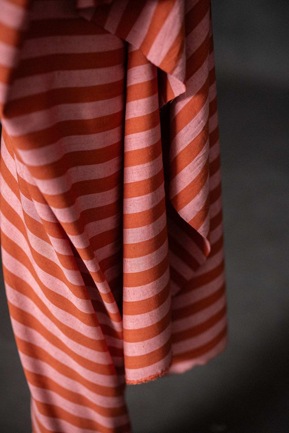 Pink Blush Cotton/Linen Stripe