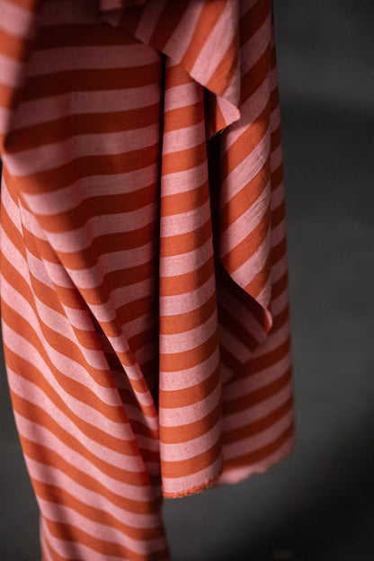 Pink Blush Cotton/Linen Stripe