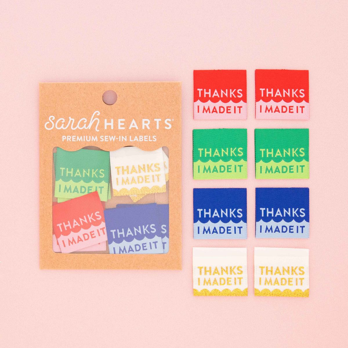 Woven Sew In Labels - Thanks I Made It Holiday Multipack