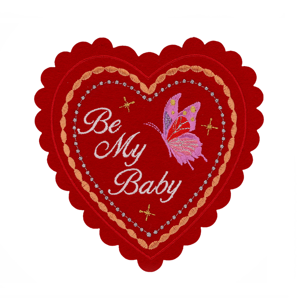 Be My Baby Doily Valentine (patch + card)