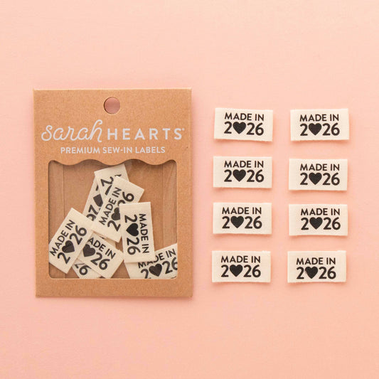 Made in 2026 Organic Cotton Endfold Labels - Quilt Tags