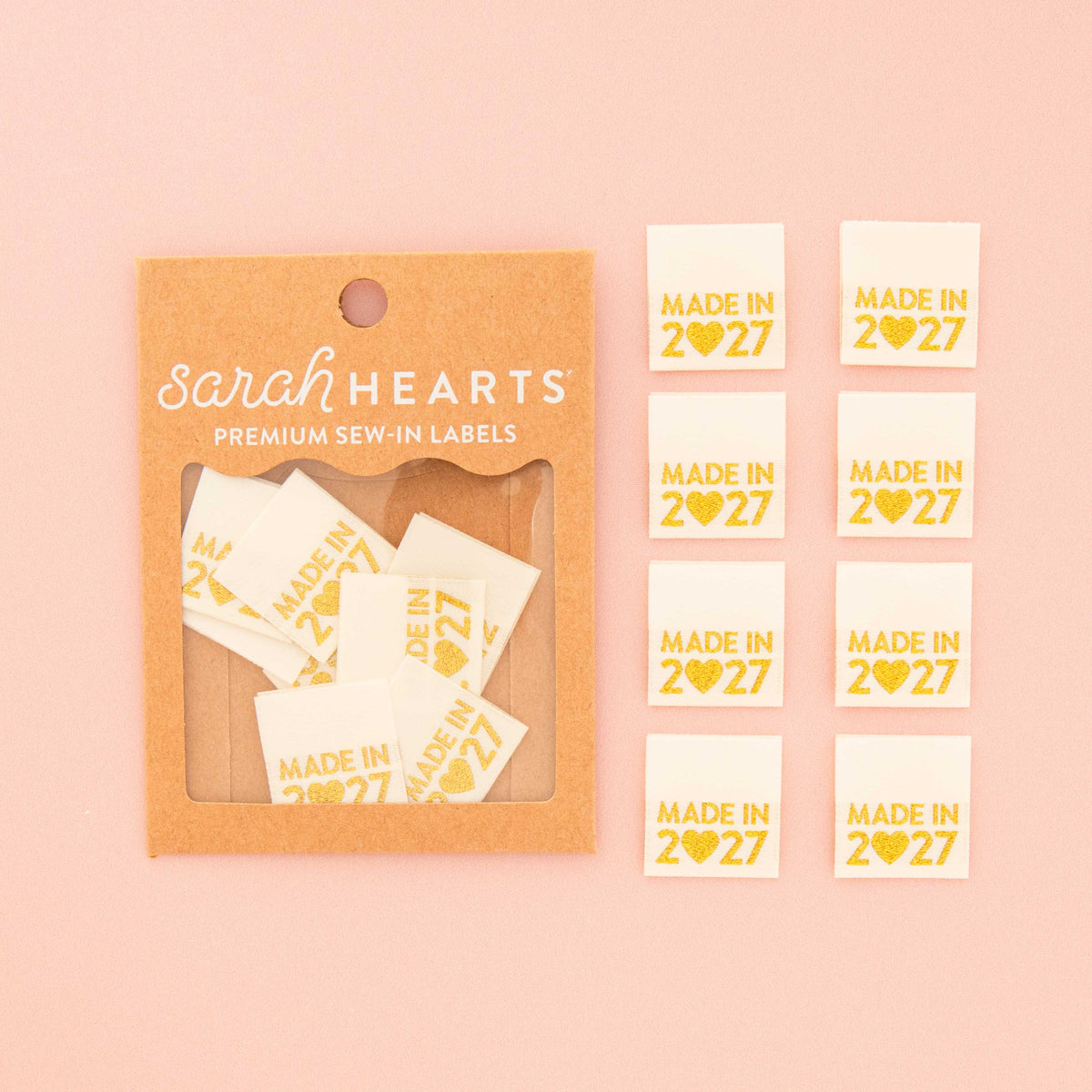 Woven Sew In Labels - Gold Made in 2027